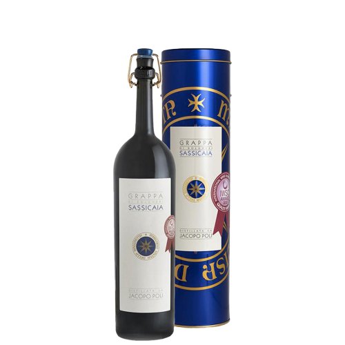 Grappa ridicată din lemn "Barili di Sassicaia" - Jacopo Poli (0,5l - cutie)